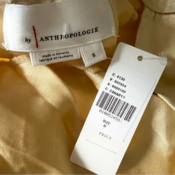 Anthropologie Sleeveless V-Neck Midi Slip Dress Size Small in Golden Canary - Picture 2 of 10